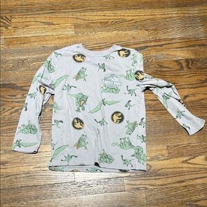 Jurassic Park Gray and Green Long Sleeve Tee